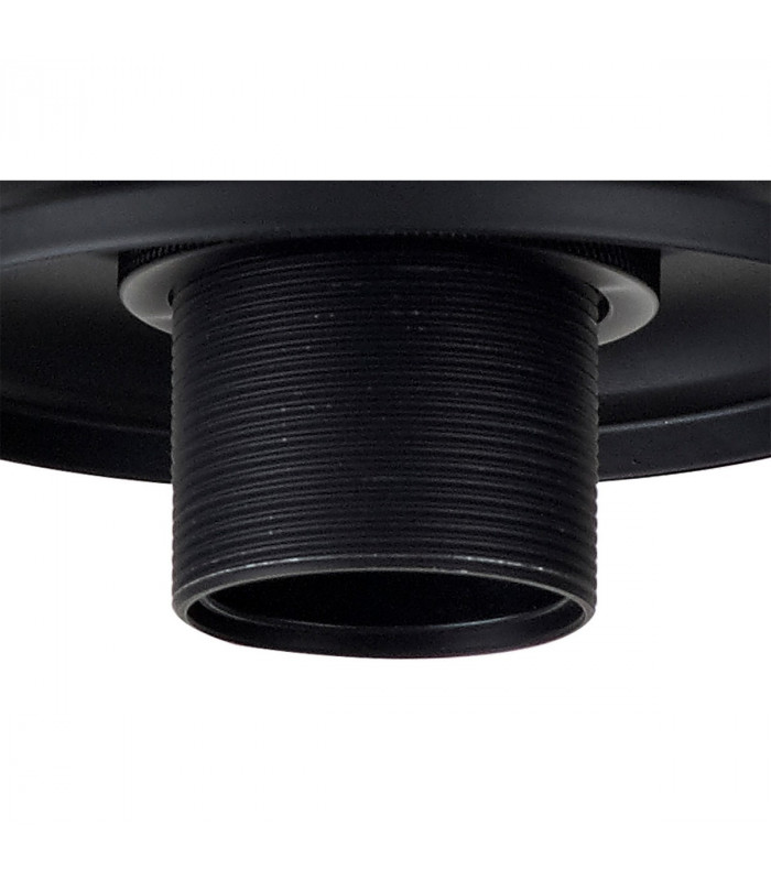 Dresden Flush Ceiling Lamp E27 With Flat Round 30cm Glass Shade Matt Black Clear-10