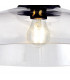 Dresden Flush Ceiling Lamp E27 With Flat Round 38cm Glass Shade Matt Black Clear-6