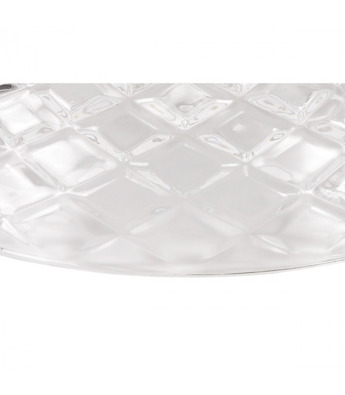 Dresden Flush Ceiling Lamp E27 With Flat Round 30cm Patterned Glass Shade Matt Black Clear-6