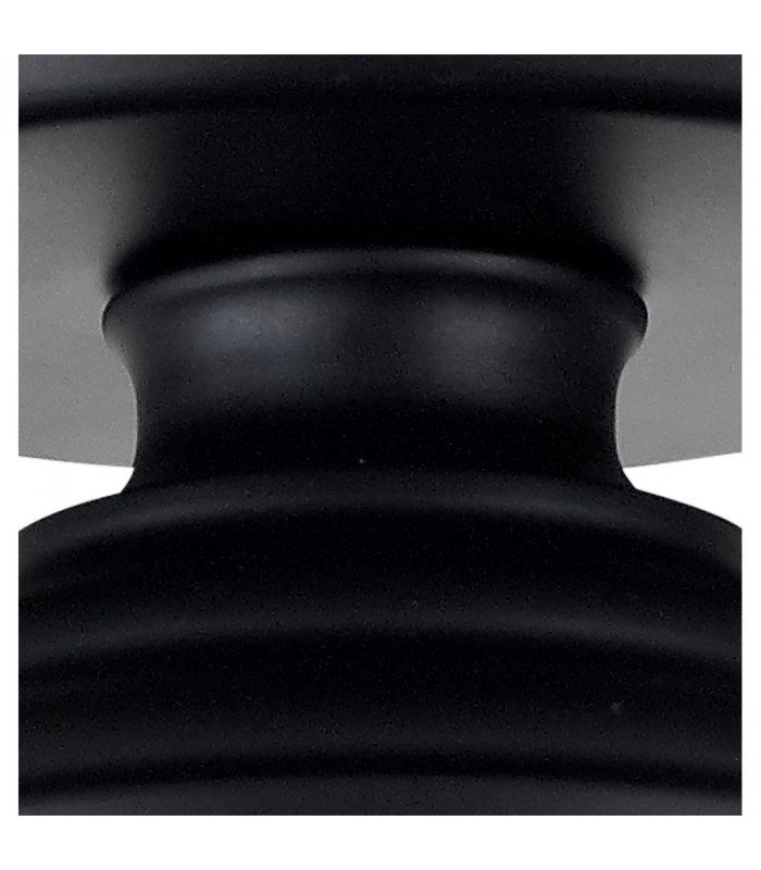 Dresden Flush Ceiling Lamp E27 With Flat Round 30cm Patterned Glass Shade Matt Black Clear-9