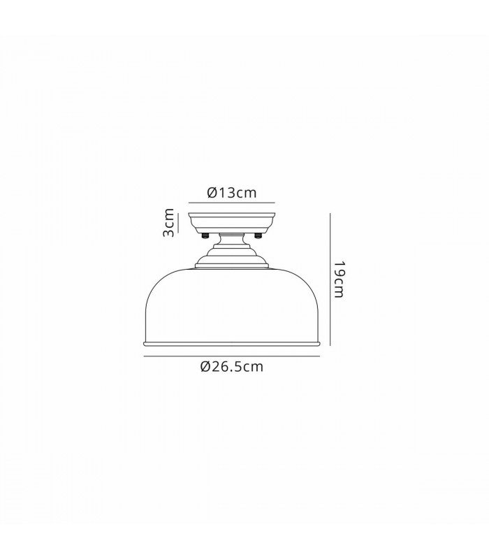 Dresden Flush Ceiling Lamp E27 With Round 26.5cm Prismatic Effect Glass Shade Matt Black Clear-2