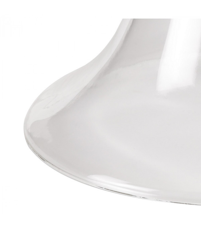 Dresden Flush Ceiling Lamp E27 With Smooth Bell 30cm Glass Shade Matt Black Clear-5