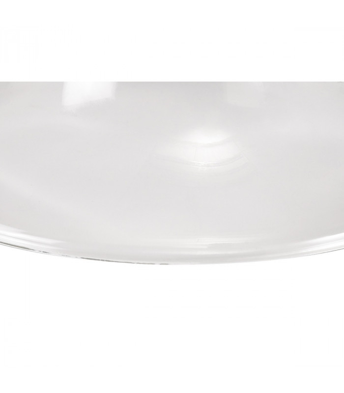 Dresden Flush Ceiling Lamp E27 With Smooth Bell 30cm Glass Shade Matt Black Clear-6