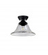 Dresden Flush Ceiling Lamp E27 With Smooth Bell 30cm Glass Shade Matt Black Clear-7