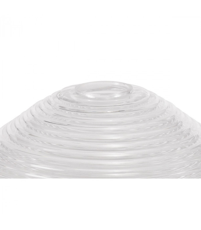 Dresden Flush Ceiling Lamp E27 With Round 33.5cm Prismatic Effect Glass Shade Matt Black Clear-4