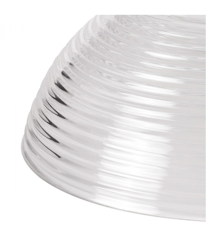 Dresden Flush Ceiling Lamp E27 With Round 33.5cm Prismatic Effect Glass Shade Matt Black Clear-5
