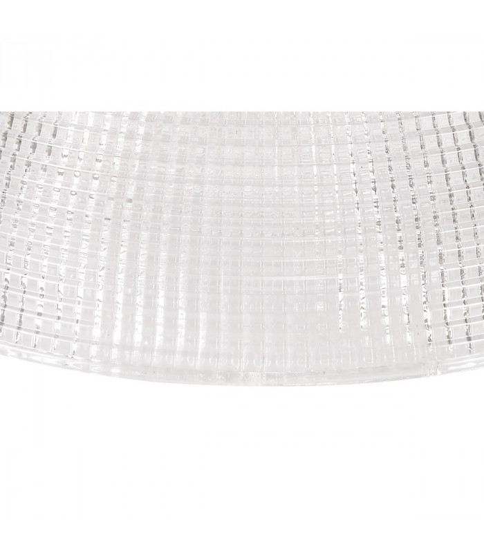 Dresden Flush Ceiling Lamp E27 With Round 30cm Prismatic Effect Glass Shade Matt Black Clear-6