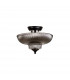 Dresden 2 Light Semi Flush Ceiling Lamp E27 With Round 30cm Glass Shade Matt Black Smoked-8
