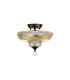 Dresden 2 Light Semi Flush Ceiling Lamp E27 With Round 30cm Glass Shade Matt Black Clear-1