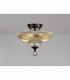 Dresden 2 Light Semi Flush Ceiling Lamp E27 With Round 30cm Glass Shade Matt Black Clear-3