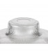 Dresden 2 Light Semi Flush Ceiling Lamp E27 With Round 30cm Glass Shade Matt Black Clear-4