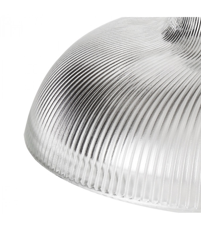 Dresden 2 Light Semi Flush Ceiling Lamp E27 With Round 30cm Glass Shade Matt Black Clear-5