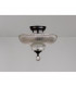 Dresden 2 Light Semi Flush Ceiling Lamp E27 With Round 30cm Glass Shade Matt Black Clear-10
