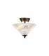 Dresden 2 Light Semi Flush Ceiling Lamp E27 With Cone 30cm Glass Shade Matt Black Clear-1