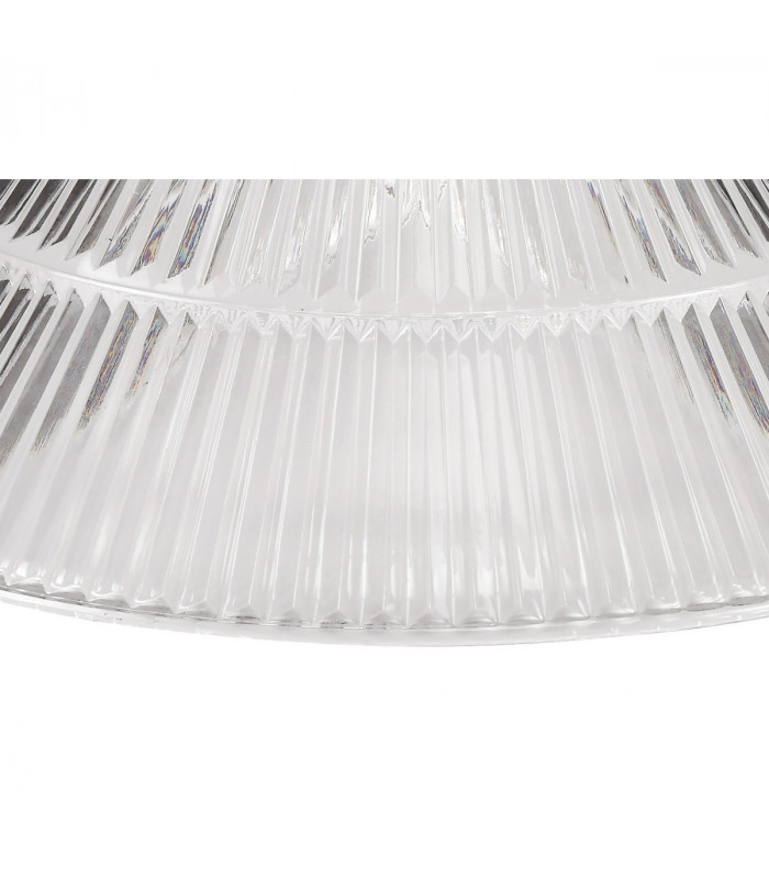 Dresden 2 Light Semi Flush Ceiling Lamp E27 With Cone 30cm Glass Shade Matt Black Clear-6
