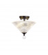 Dresden 2 Light Semi Flush Ceiling Lamp E27 With Cone 30cm Glass Shade Matt Black Clear-8