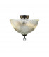 Dresden 2 Light Semi Flush Ceiling Lamp E27 With Dome 38cm Glass Shade Matt Black Clear-1