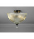 Dresden 2 Light Semi Flush Ceiling Lamp E27 With Dome 38cm Glass Shade Matt Black Clear-3