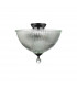 Dresden 2 Light Semi Flush Ceiling Lamp E27 With Dome 38cm Glass Shade Matt Black Clear-7
