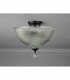 Dresden 2 Light Semi Flush Ceiling Lamp E27 With Dome 38cm Glass Shade Matt Black Clear-10