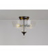 Dresden 2 Light Semi Flush Ceiling Lamp E27 With Flat Round 30cm Glass Shade Matt Black Clear-3