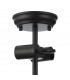 Dresden 2 Light Semi Flush Ceiling Lamp E27 With Flat Round 30cm Patterned Glass Shade Matt Black Clear-9