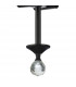 Dresden 2 Light Semi Flush Ceiling Lamp E27 With Flat Round 30cm Patterned Glass Shade Matt Black Clear-10
