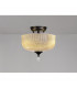 Dresden 2 Light Semi Flush Ceiling Lamp E27 With Round 26.5cm Prismatic Effect Glass Shade Matt Black Clear-3