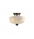 Dresden 2 Light Semi Flush Ceiling Lamp E27 With Round 26.5cm Prismatic Effect Glass Shade Matt Black Clear-8