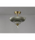 Dresden 2 Light Semi Flush Ceiling Lamp E27 With Round 30cm Glass Shade Antique Brass Smoked-10