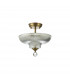 Dresden 2 Light Semi Flush Ceiling Lamp E27 With Round 30cm Glass Shade Antique Brass Clear-7