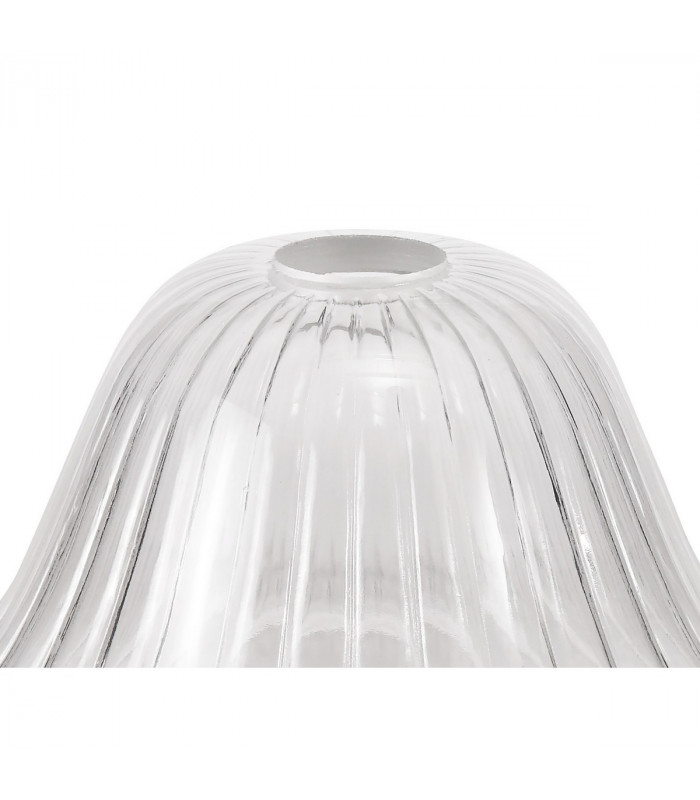 Dresden 2 Light Semi Flush Ceiling Lamp E27 With Bell 30cm Glass Shade Antique Brass Clear-4