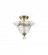 Dresden 2 Light Semi Flush Ceiling Lamp E27 With Bell 30cm Glass Shade Antique Brass Clear-7