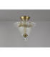 Dresden 2 Light Semi Flush Ceiling Lamp E27 With Bell 30cm Glass Shade Antique Brass Clear-10