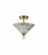 Dresden 2 Light Semi Flush Ceiling Lamp E27 With Cone 30cm Glass Shade Antique Brass Clear-7