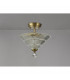 Dresden 2 Light Semi Flush Ceiling Lamp E27 With Cone 30cm Glass Shade Antique Brass Clear-10