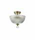 Dresden 2 Light Semi Flush Ceiling Lamp E27 With Dome 30cm Glass Shade Antique Brass Clear-7