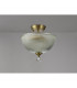 Dresden 2 Light Semi Flush Ceiling Lamp E27 With Dome 30cm Glass Shade Antique Brass Clear-10