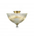 Dresden 2 Light Semi Flush Ceiling Lamp E27 With Dome 38cm Glass Shade Antique Brass Clear-1