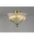 Dresden 2 Light Semi Flush Ceiling Lamp E27 With Dome 38cm Glass Shade Antique Brass Clear-3