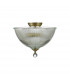 Dresden 2 Light Semi Flush Ceiling Lamp E27 With Dome 38cm Glass Shade Antique Brass Clear-7
