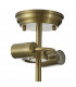 Dresden 2 Light Semi Flush Ceiling Lamp E27 With Dome 38cm Glass Shade Antique Brass Clear-8