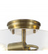 Dresden 2 Light Semi Flush Ceiling Lamp E27 With Flat Round 38cm Glass Shade Antique Brass Clear-5
