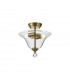 Dresden 2 Light Semi Flush Ceiling Lamp E27 With Smooth Bell 30cm Glass Shade Antique Brass Clear-1