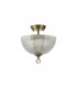 Dresden 2 Light Semi Flush Ceiling Lamp E27 With Round 30cm Prismatic Effect Glass Shade Antique Brass Clear-7