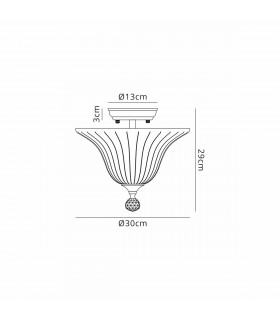 Dresden 2 Light Semi Flush Ceiling Lamp E27 With Bell 30cm Glass Shade Satin Nickel Clear-2