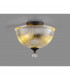 Dresden 2 Light Semi Flush Ceiling Lamp E27 With Dome 30cm Glass Shade Graphite Clear-3