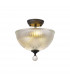 Dresden 2 Light Semi Flush Ceiling Lamp E27 With Dome 30cm Glass Shade Graphite Clear-8