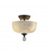 Dresden 2 Light Semi Flush Ceiling Lamp E27 With Round 26.5cm Prismatic Effect Glass Shade Graphite Clear-1