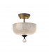 Dresden 2 Light Semi Flush Ceiling Lamp E27 With Round 26.5cm Prismatic Effect Glass Shade Graphite Clear-8